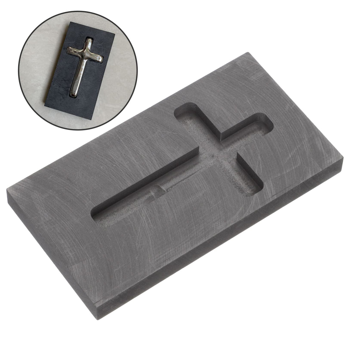 4pcs Gold Silver Graphite Ingot Mold Cross Shape Jewelry Melting Tool for Casting High Thermal Stability Conductivity for Melting Alloys
