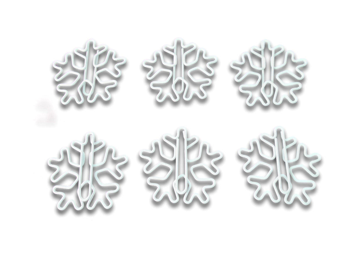 Snowflake Shaped Paper Clips (100 Count) in Tin – White Decorative Clips for Office, Desk Organization & Gifts – Butler in the Home