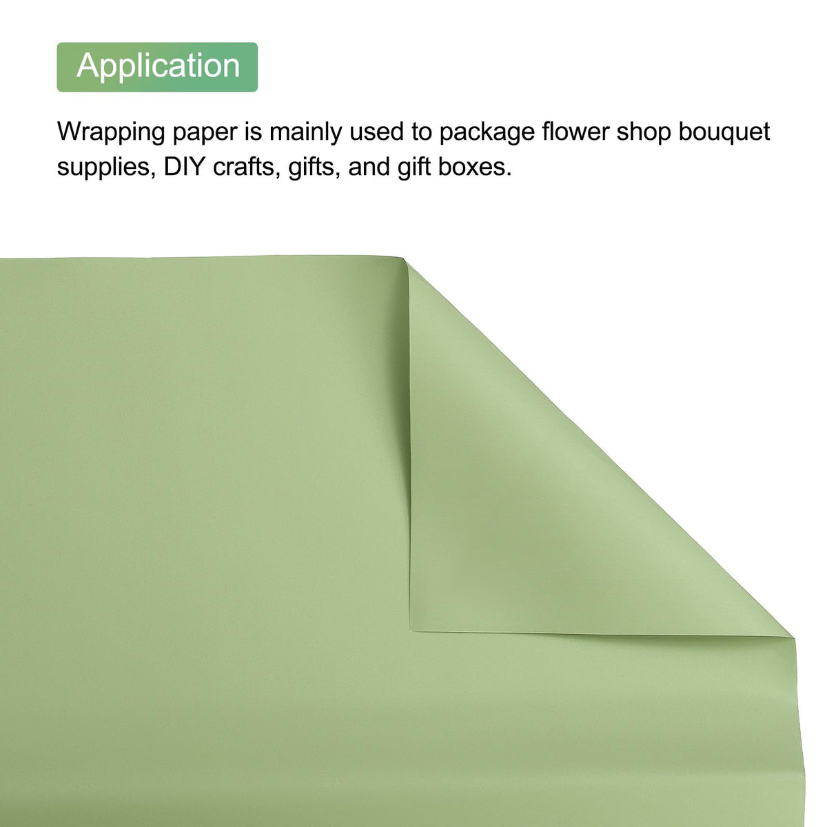 MECCANIXITY Flower Wrapping Paper Waterproof Floral Wrap Pine Green Gift Packaging 22.8 x 22.8 Inch Used for DIY Crafts Bouquet Packaging 20 Pcs