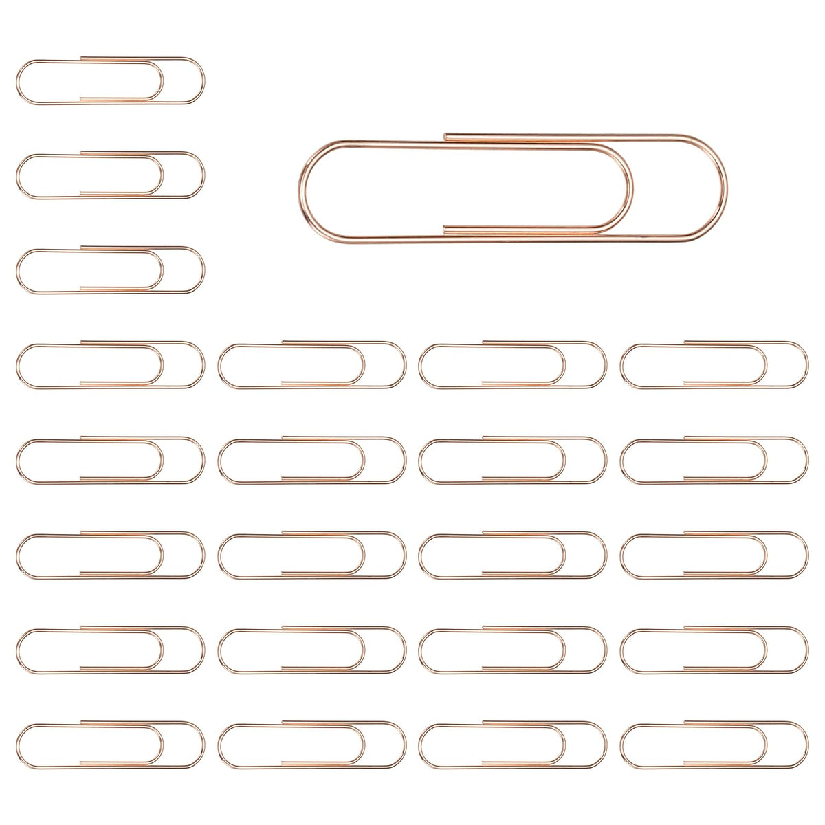 PATIKIL 24 Pcs Pin Shape Paper Clip, 3.9x1 Inch Large Pin Paper Clip Cute Metal Planner Bookmarks Decorative Clamps Holders for Document Office Home, Rose Gold