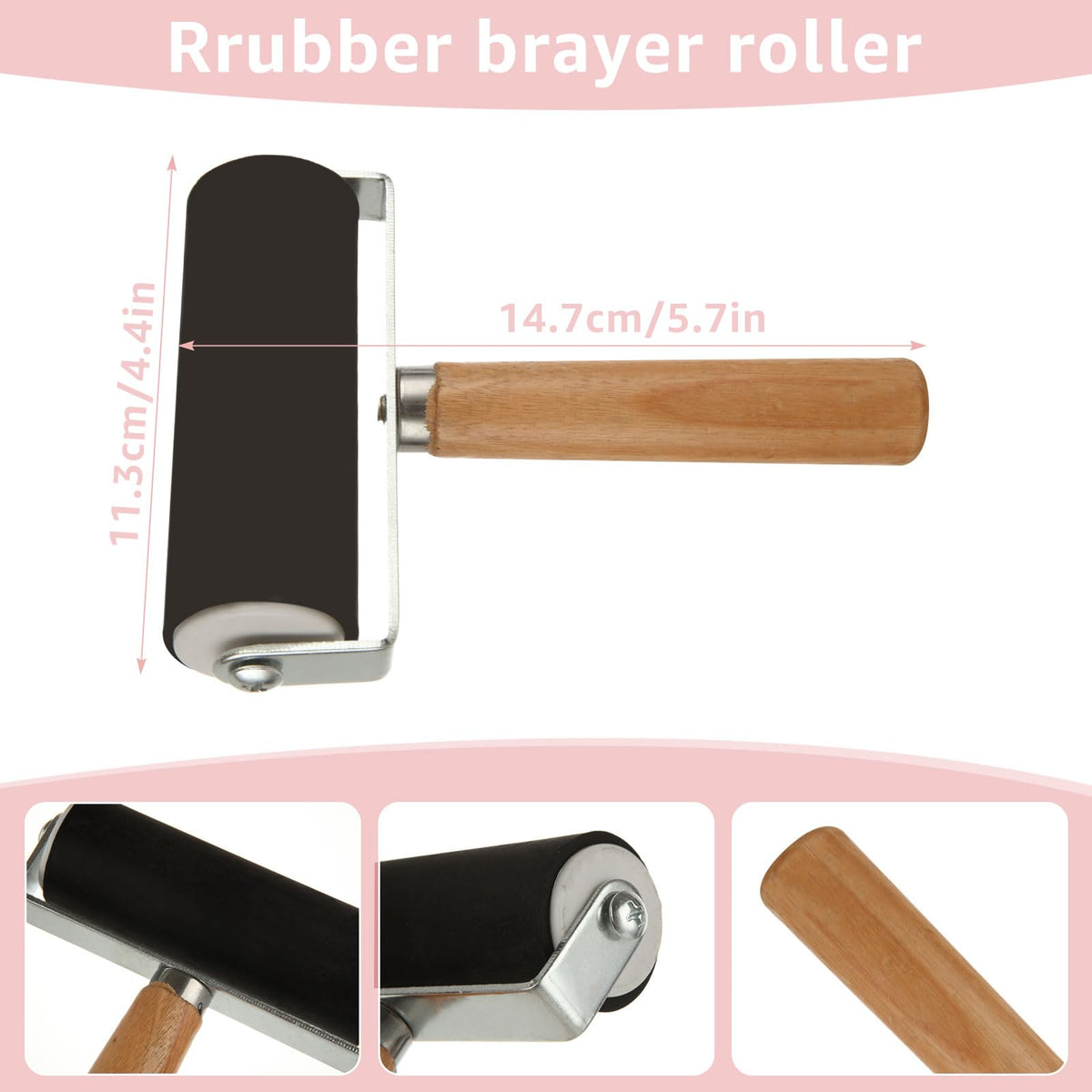 DIRBUY 10 Pack Rubber Stamp Making Kit - Block Printing Kit，Linoleum Carving Tools with 8 Type Blades, 8 Pcs Pink Rubber Carving Block and Rubber Brayer Roller