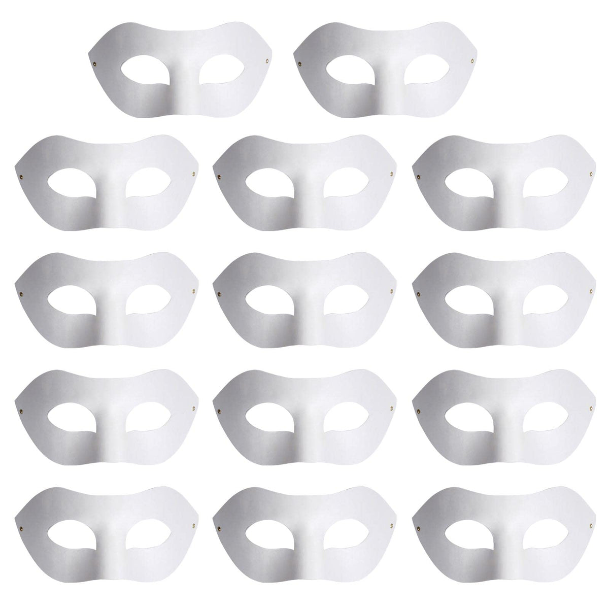 Yookat 14 Pieces Paper Art Masks White Craft Masks Paintable Paper Mask Mardi Gras Masquerade