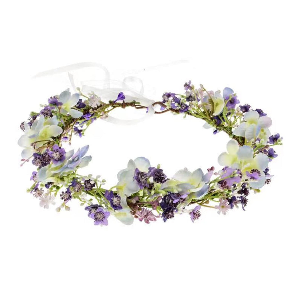 Vividsun Green Leaf Flower Crown Eucalyptus Crown Wedding Bridal Maternity Photo Props Headpiece (A/purple)