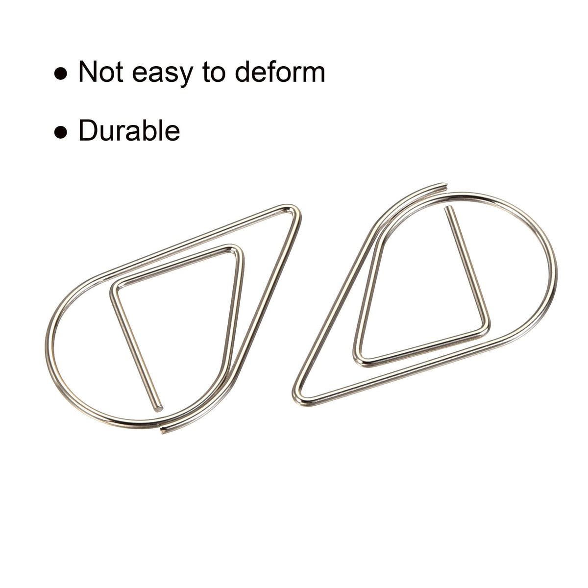 MECCANIXITY Paper Clip Drop-Shaped Cute Decorative Clips Bookmarks with Box 1 Inch Silver for Organize Office Home, Pack of 100