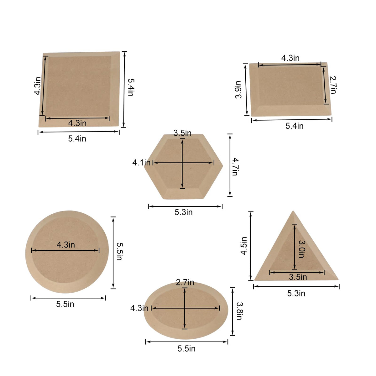 KVMORZE Ceramics Plate Forming Molds, Pottery Molds for Clay Pottery Handbuliding Plates, 6 Shapes Various Sizes Ceramics Pottery Tools and Supplies (6)