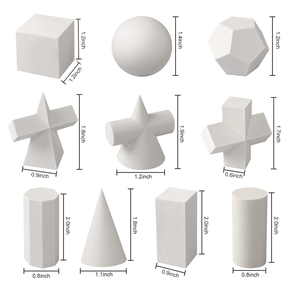 Gypsum Geometry Sketch Drawing Model Geometry Mold Sketch Geometric Solid Modeling Ball Block Shape Resin Aid Practicing