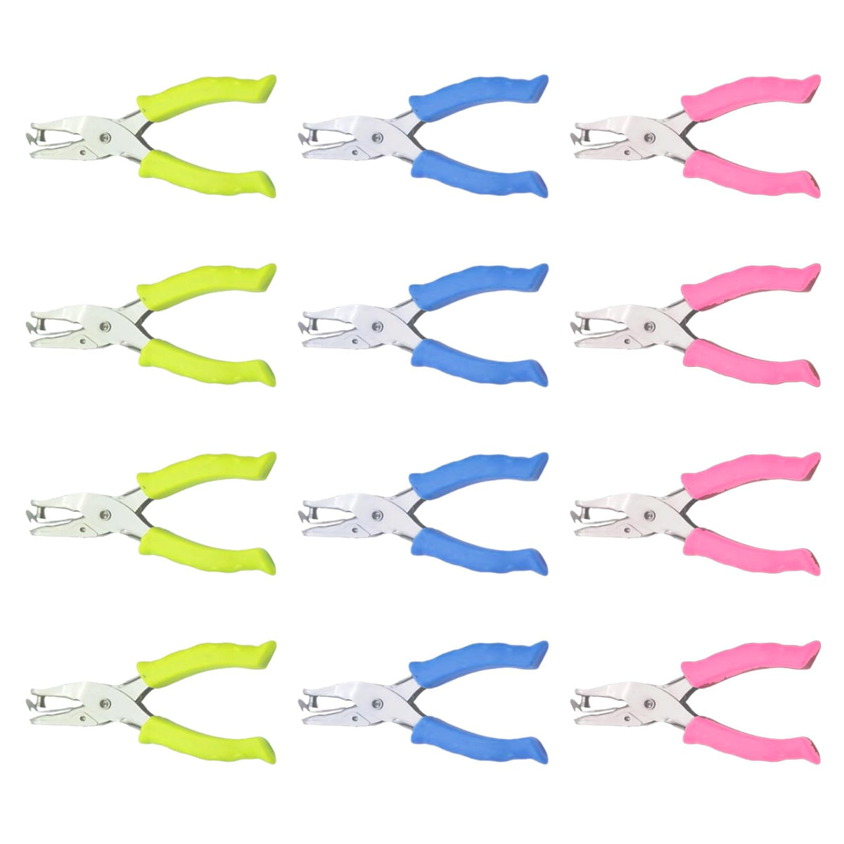 Hyuetrsa 12 Pcs Single Hole Puncher, 1/4 Inch Metal Handheld Hole Punch with Soft Grip, Circle Shape Single Hole Puncher for Craft Paper Labels Greeting Cards Notebook(Multicolor)