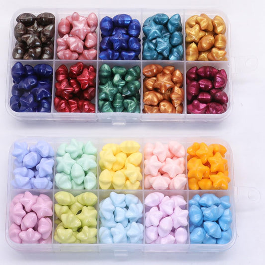 Lucky Star Wax Seal Beads, WASOHLING 10pcs Assorted Colors Sealing Beads Ideal for Wax Seal Stamp, Great for Letter Sealing and Envelope Stamp Wedding Invitation Wine Package Gift Wrapping (kit14)
