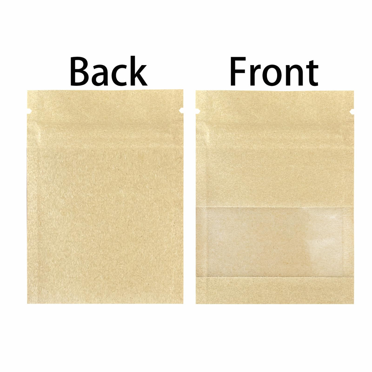100pcs 100 Pack Clear Window Brown Kraft Paper for Zip Seed Packets Lock Food Storage Bags Zipper Envelopes Resealable Heat Seal Pouch Coffee Packet 3.5x5.1inch