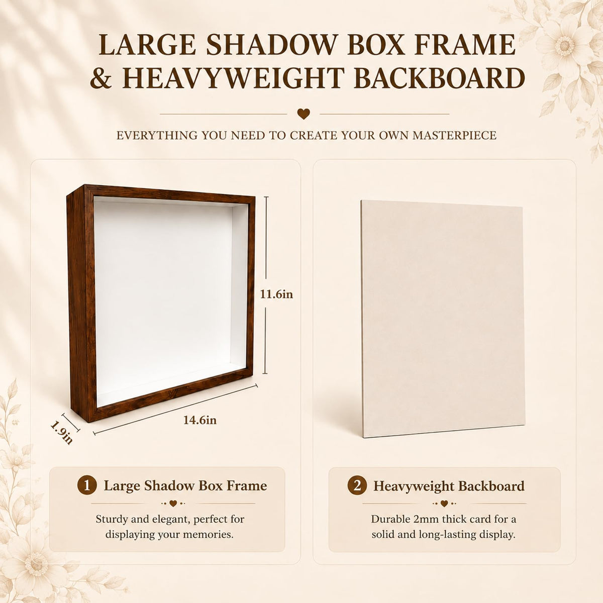 14.6" x 11.6" Spacious Silhouette Shadow Box Frame, DIY Mini Museum Kit with Larger Inner Frame & Figurines Build Your Own Museum of Us, Gift for Birthday Anniversary & Valentine's Day, Silhouette Box