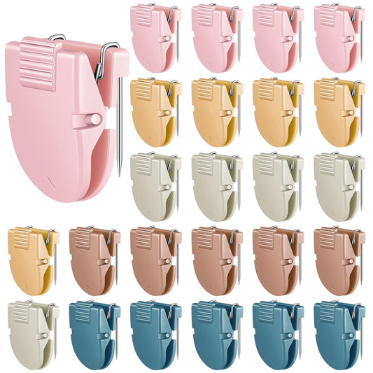 Feifeiya 25 Pcs Cubicle Clips Fabric Panel Cubicle Accessories Fabric Partition Panel Wall Clip Office Photos Wall for Notes Memos Standard Size, 40-Sheet Capacity (Boho Color)