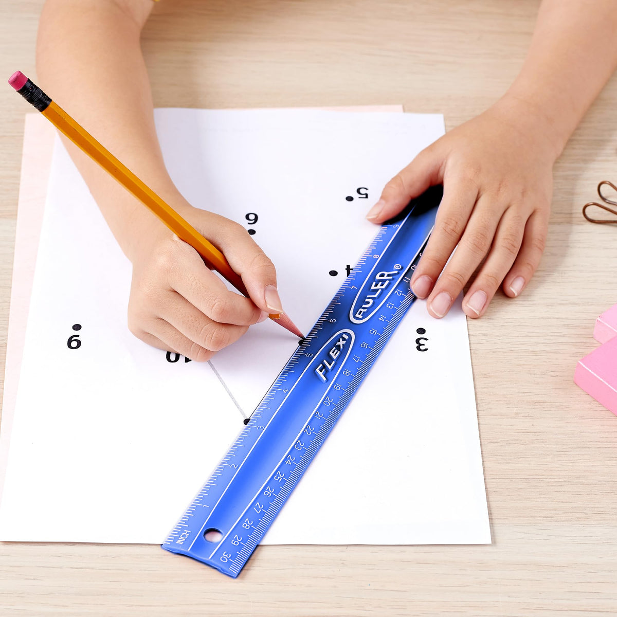 It's Academic Flexi Rulers, 12-inch Flexible Non-Breakable Ruler, 12-Pack, Blue