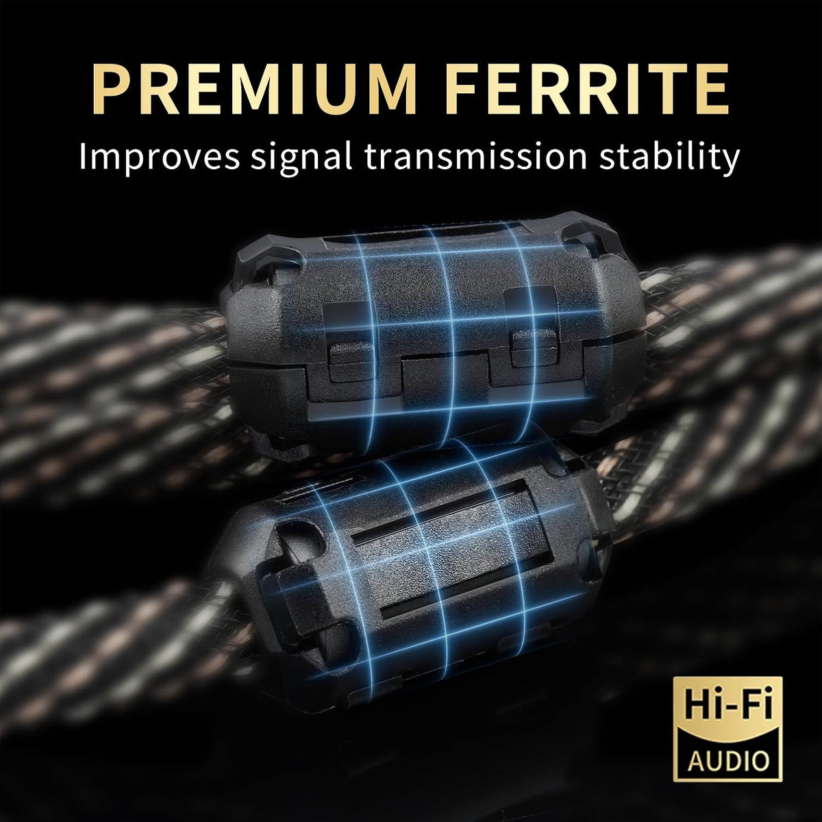3.28ft 2RCA Male,15 AWG,4N Core,24K Player,Turntable(3.28ft/1m) Audiophile HiFi Audio RCA Cables - Male to OFC