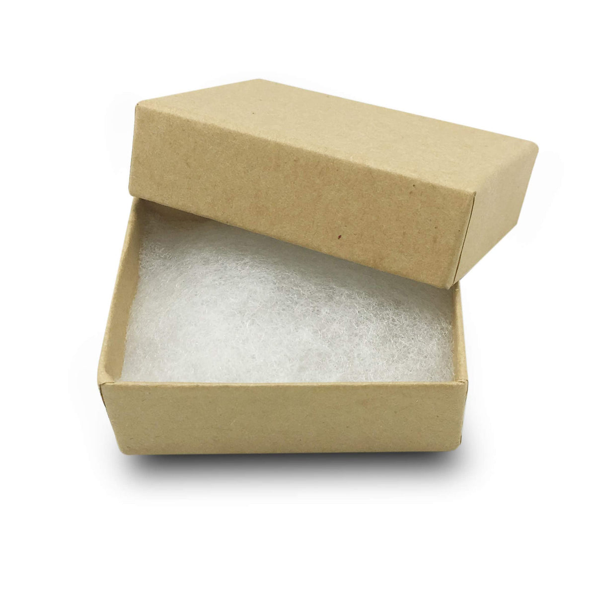 TheDisplayGuys - 100-Pack #11 Cotton Filled Cardboard Paper Jewelry Boxes Gift Case - Kraft Brown (2.1" x 1.5" x 0.8") - for Shipping or Storage
