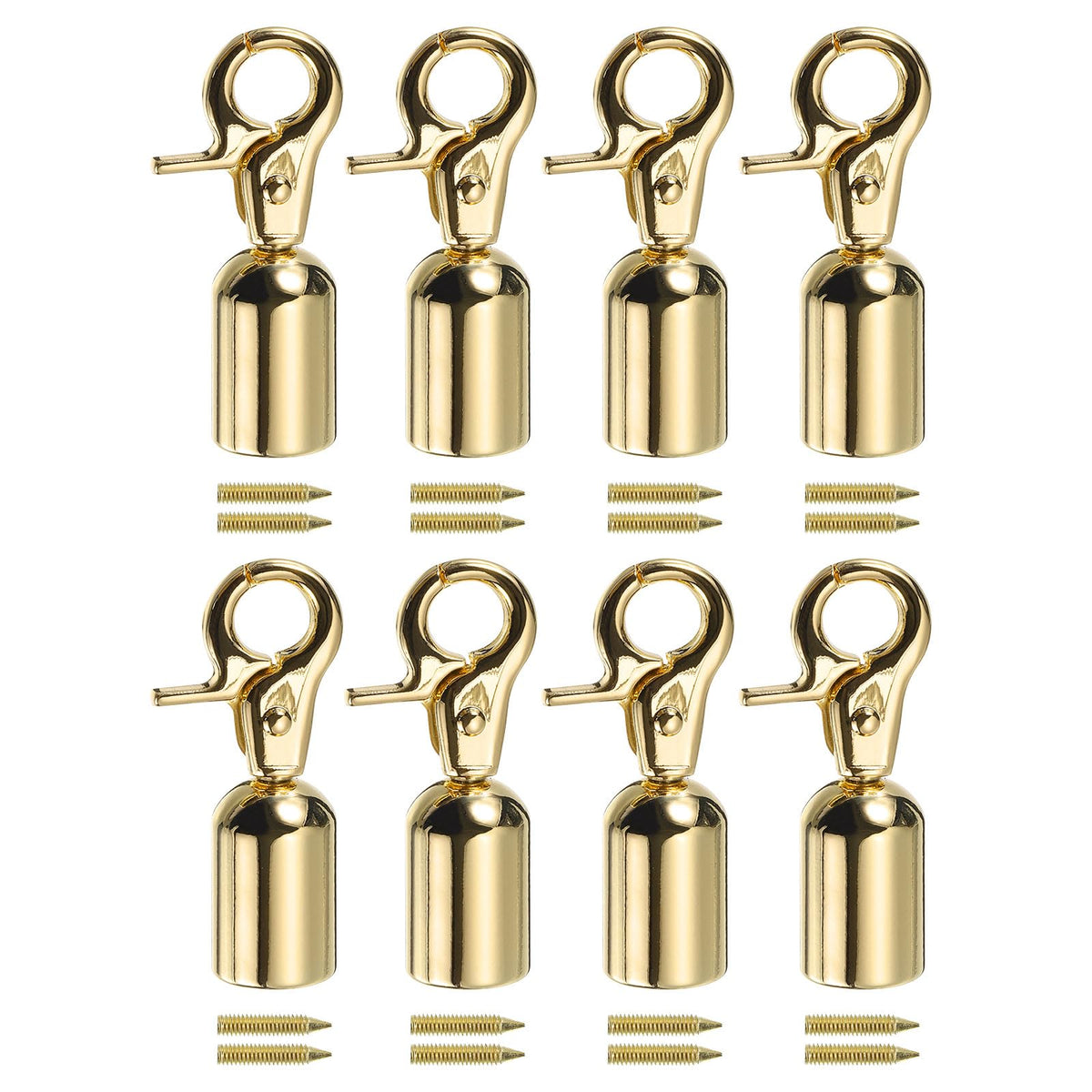 uxcell Cord End Cap, 13mm(0.51") Barrel End Cap Terminators Cord Finding for Tassel Bag Strap DIY Making, 8Pcs Gold(53x25mm)
