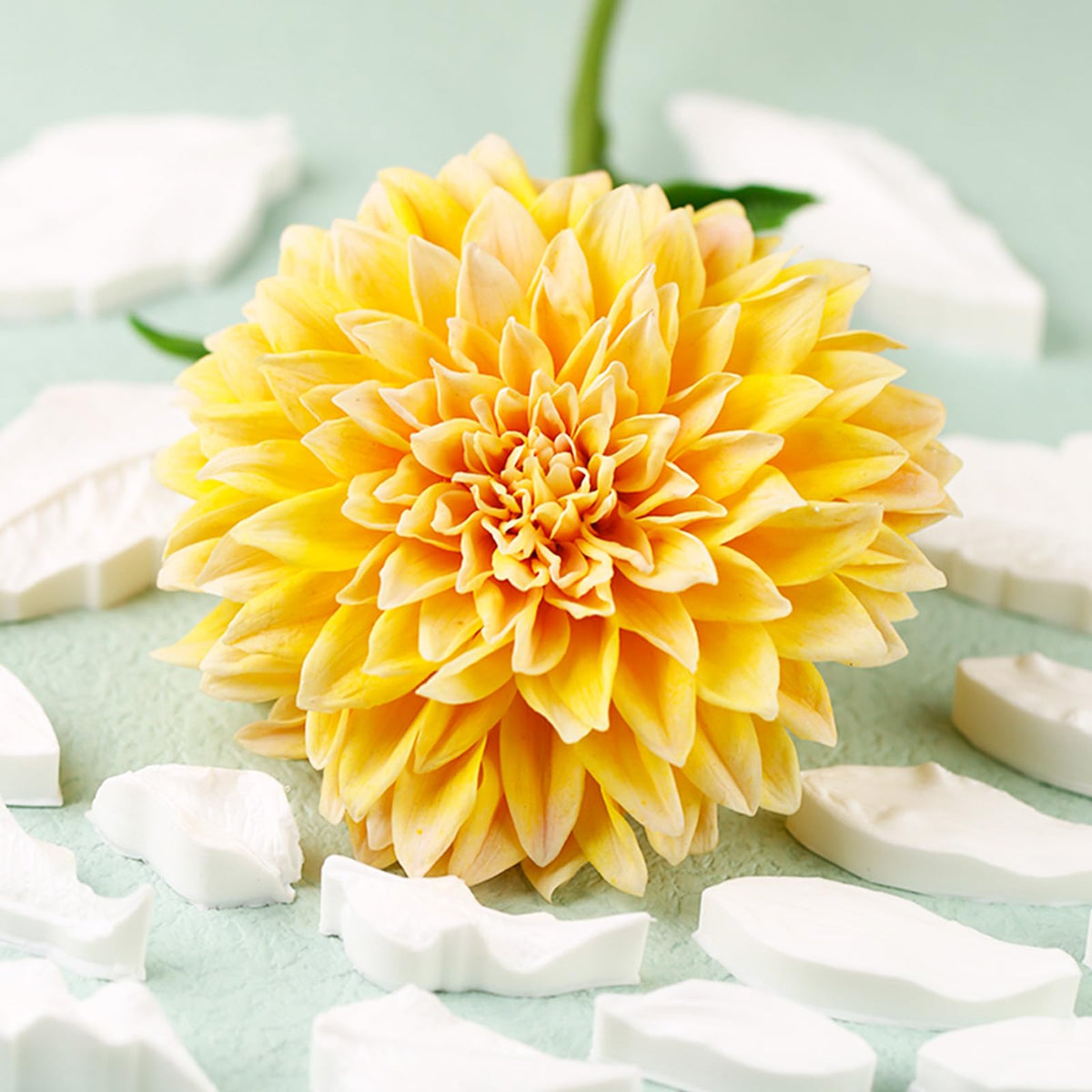 Professional Flower Fondant Mold Set, Reusable Silicone Cake Decorating Tools for Baking & Sugar Craft (Dahlia Flower Fondant)