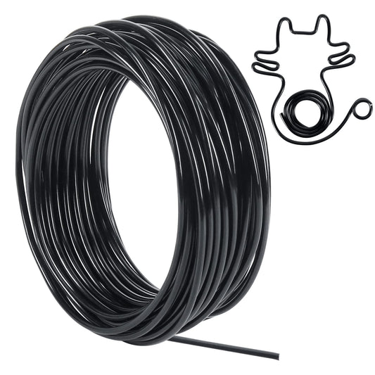 Tenn Well 9 Gauge Aluminum Wire, 50 Feet 3mm Bendable Metal Craft Wire for Sculpting, Armature Making, Jewelry Making, Wire Weaving and Wrapping (Black)