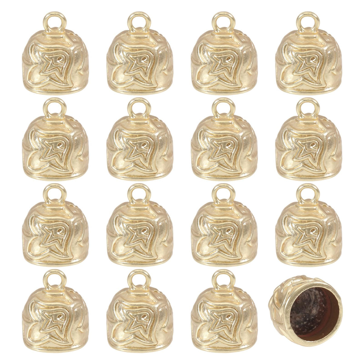 CHGCRAFT 16 Pcs Metal Cord Ends Caps Tibetan Style Alloy Cord Ends for Jewelry Makings DIY Crafts Gold
