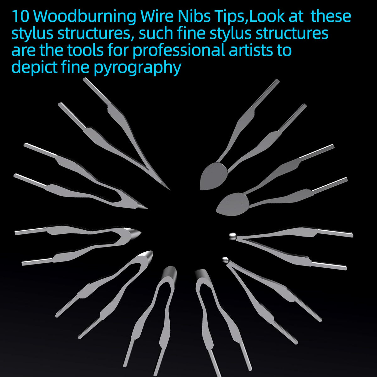 FIRElood Wood Burning Kit,Wood Burning Tips Wood Burner tip,Burning Tool Wood Burning High impedance Nickel-Chromium Wire Pen tip Wood Burning Tool Pen tip nibs for Writing Instruments Pen nibs