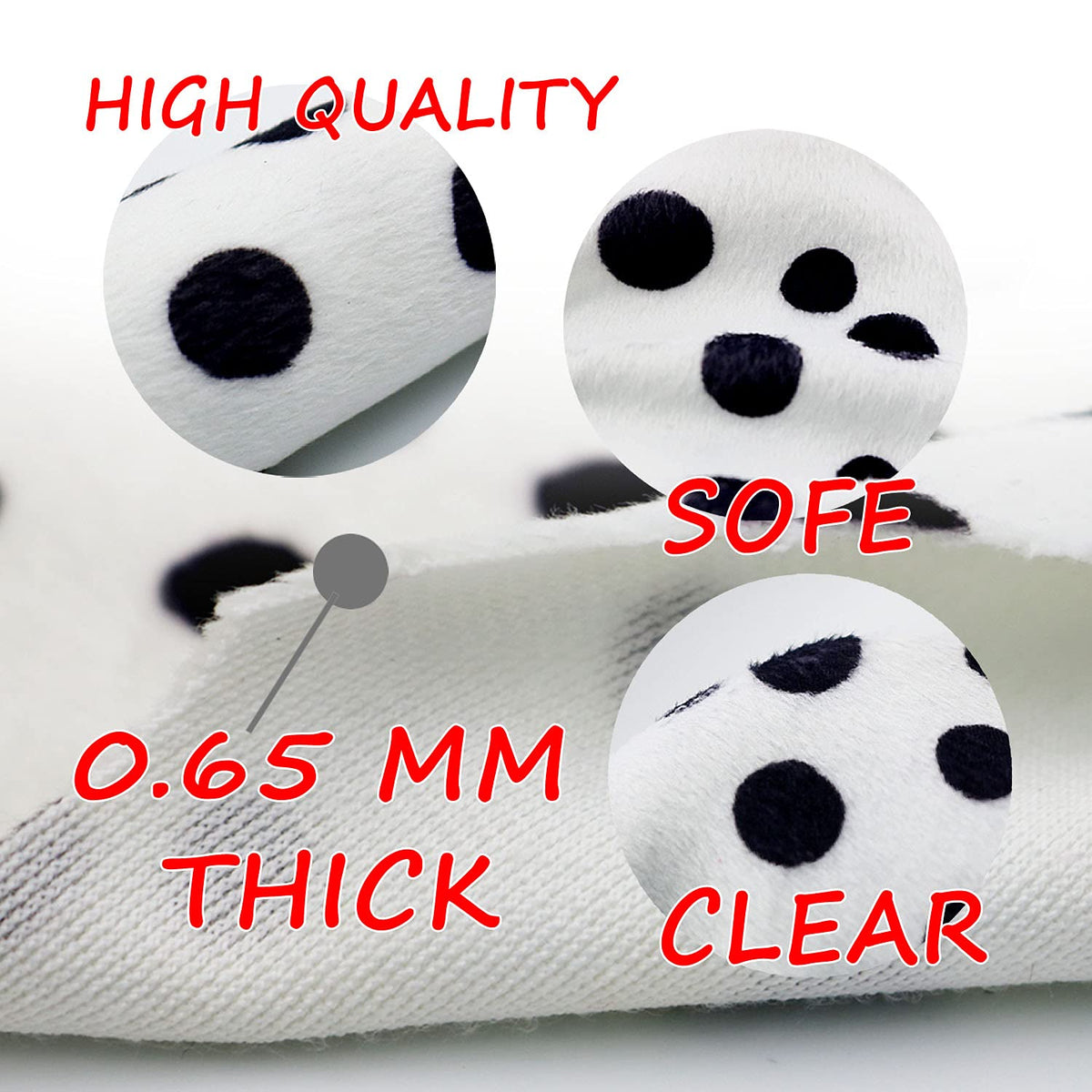 Ahuimeius 2 Set Dalmatian Dog costume Ear Headband, Bow Tie, Tail set, Silicone bracelet,Collar and 144 Pieces Black Adhesive Felt for Halloween DIY Projects Costume