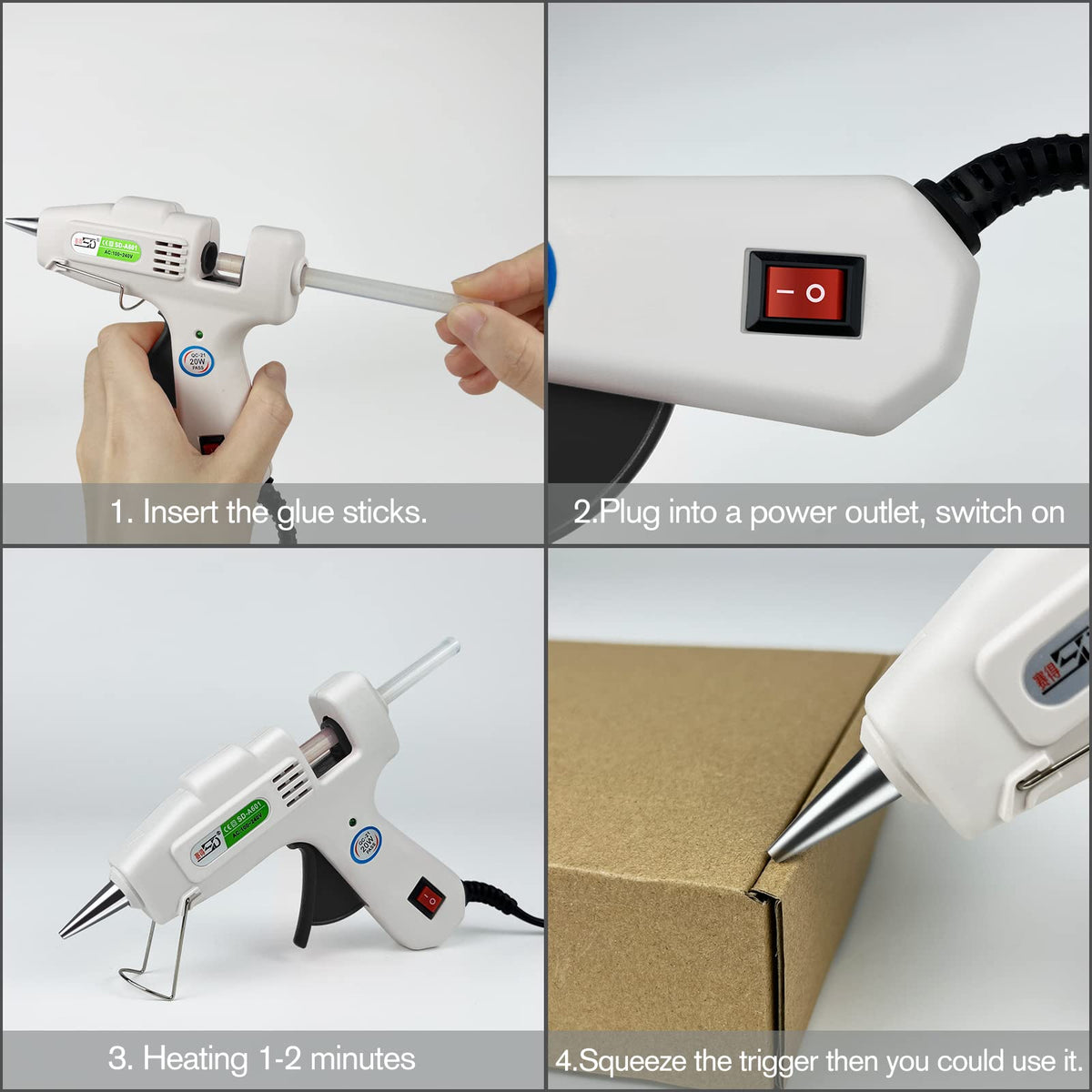 Krightlink Hot Glue Gun Kit with 120 Glue Sticks, Fast Preheating Hot Melt, High Temp for School Crafts DIY Arts and Quick Home Repairs (20w)