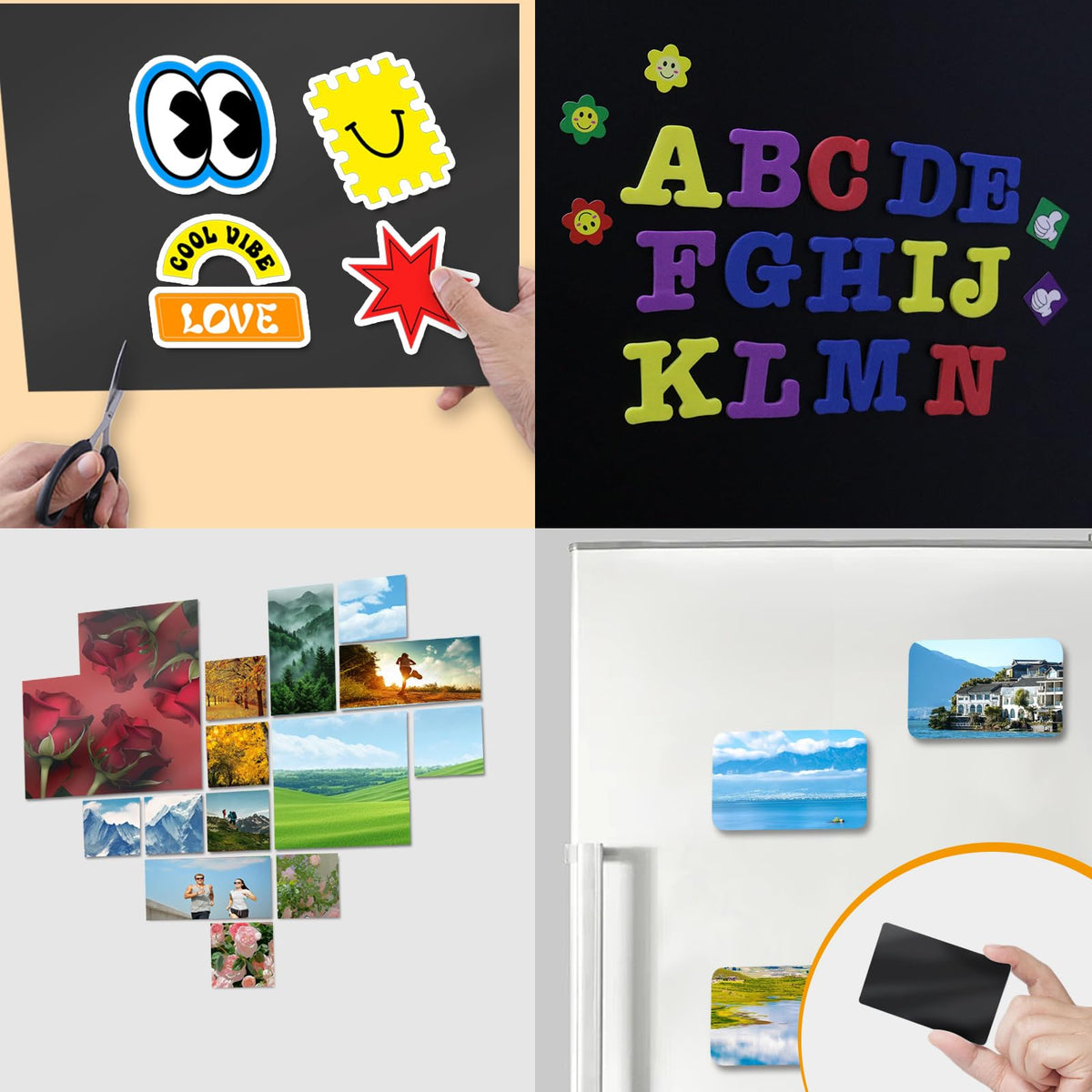 UnicornMAG Magnetic Sheets 8.5" x 11" 10 Pack - Flexible Magnet Sheets with Adhesive Backing for DIY Crafts and Photo Magnets,Suitable for School Classroom Boards, Refrigerator and Shelf Labels