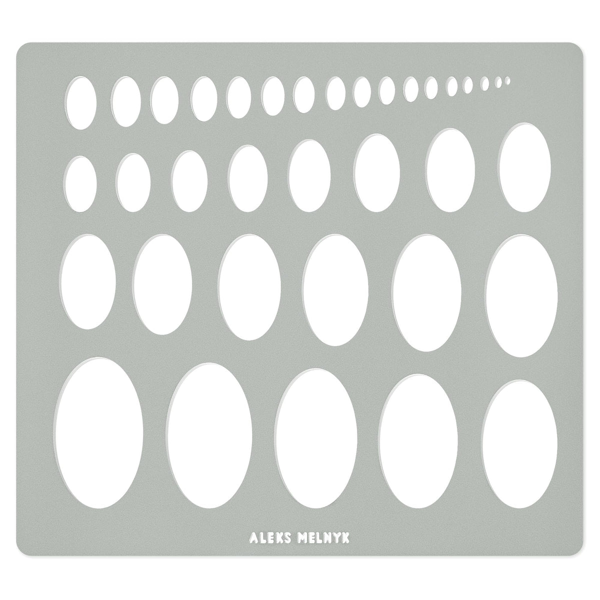 Aleks Melnyk No.210 Metal Ellipse Template, Stencil, Geometric Template, Ellipse Master, Art Oval Tool, Isometric Drawing, Lapidary, Cabochons, Geometric Ruler, Jewelry Oval
