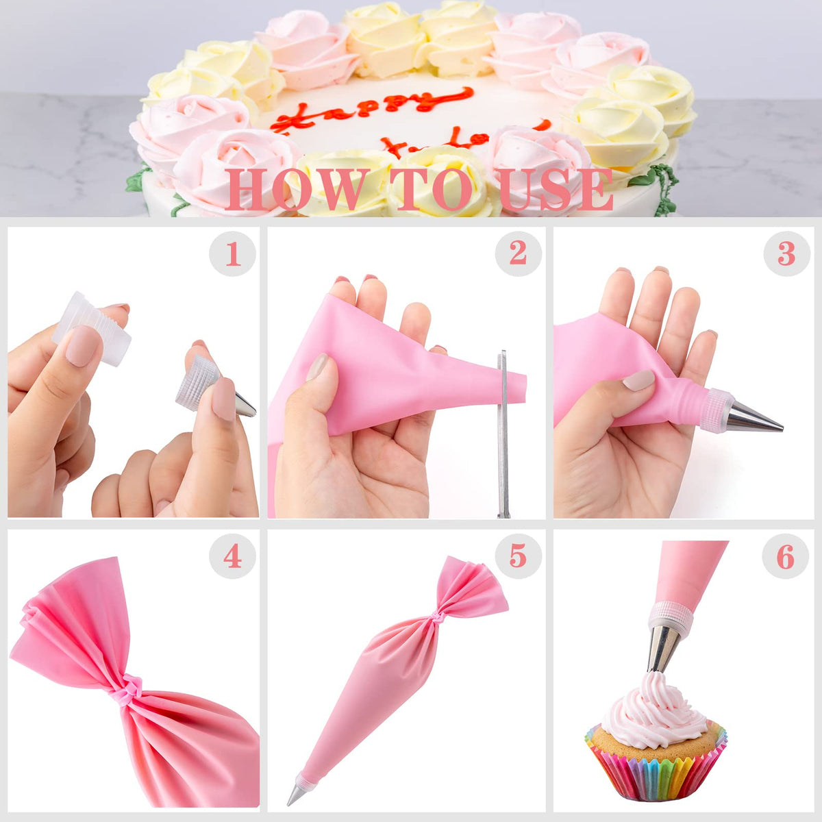 Cake Decorating Supplies Kit Tools 356pcs, Nifogo Baking Accessories with Cake Turntable, Pastry Piping Bag, Piping Icing Tips for Beginners