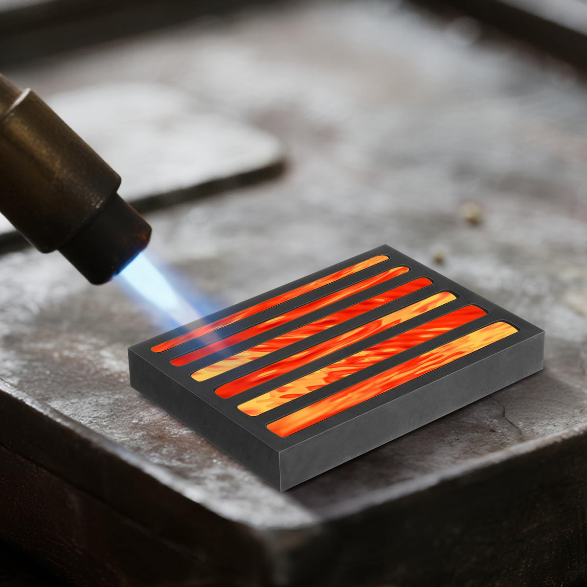 VILLCASE Graphite Ingot Mold, 6-in-1 Long Bar Smelting Mold for Metal Casting, Metal Melting Refining Crucible Tool for Gold Silver Copper Aluminum Lead and Jewelry Casting