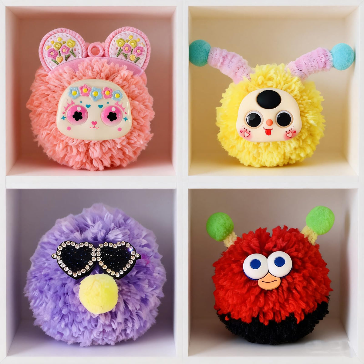 Pom Poms Maker Kit ,DIY Keychain Making Supplies,Craft Kit for Adult