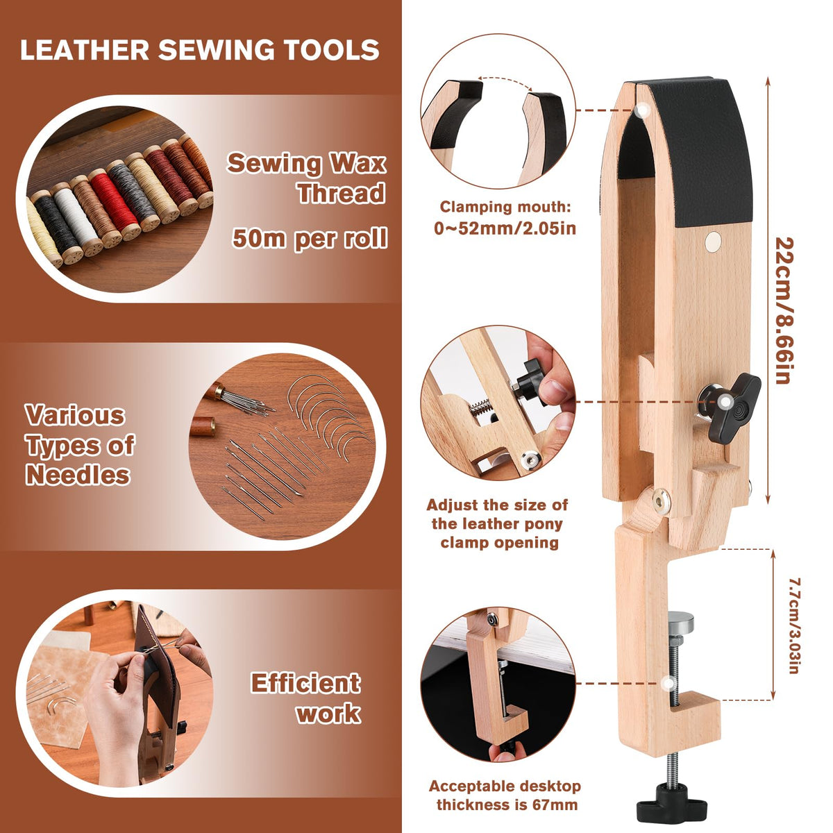 BUTUZE Leather Working Kit, Boxed Leather Tooling Kit, Leather Crafting Tool Kit, Cutting, Punching, Carving, Heavy Duty Leather Sewing Kit Professional Leather Working Tools and Supplies