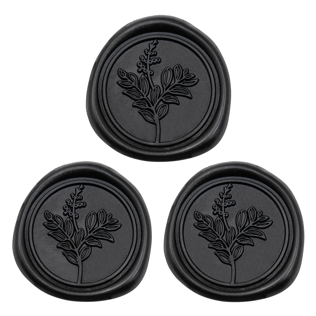 Uwilowe 60 Pcs Black Wax Seal Stickers, Wedding Invitation Accessories Wax Stickers - Peferct for Wedding Accessories Sticker, Gift Box Craft Wrapping, Christmas Cards Envelope Seals
