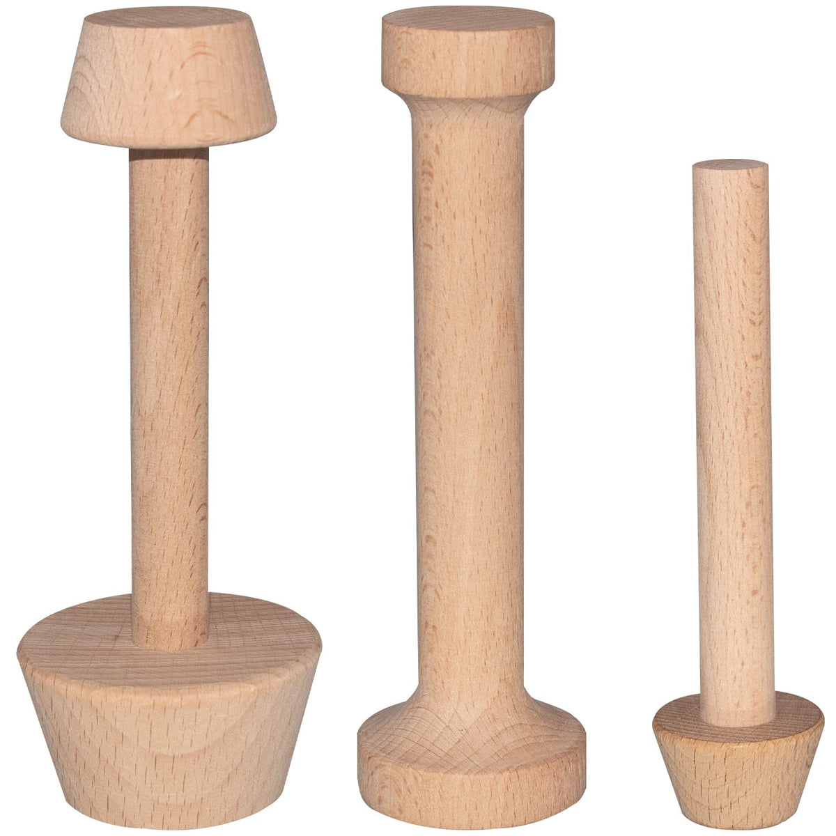 Dupiulk Wooden Tart Tamper Set, Double Side Pie Pastry Dough Tamper, Egg Tart Pan Mold DIY Cake Pastry Baking Tool for Mini Egg Tart, Cheesecakes, Pasta and Dessert Baking (3 Pieces)