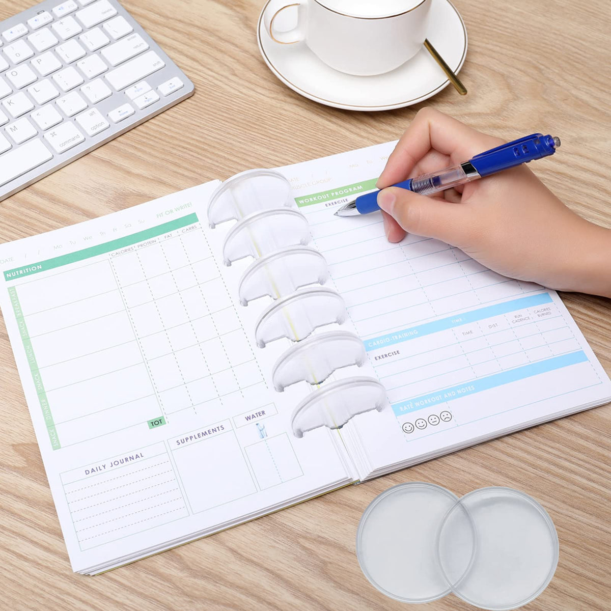 20 Pcs Discbound Disc 2 Inch Book Binding Discs, Transparent Expansion Discs Notebooks Planner Discs for DIY Notebooks and Planner Scrapbooking Supplies