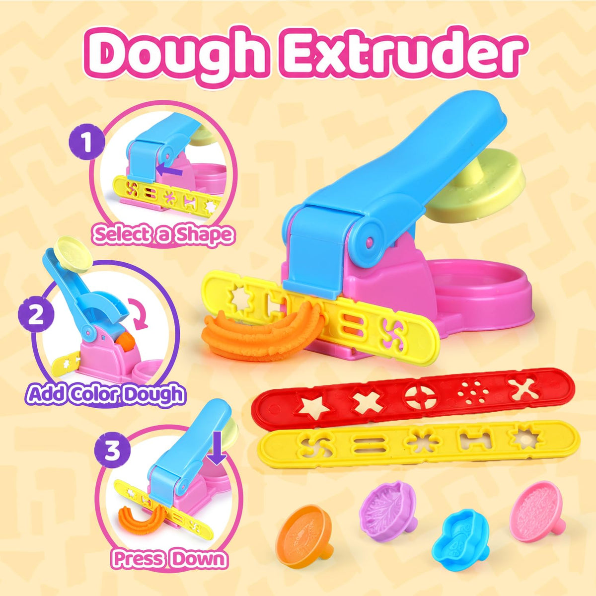 Playdough Tools Sets for Kids, 35Pcs Clay and Dough Tools Accessories Set with Silicone Mat & Storage Box, 3D Dino Molds, Animal Cutters, Dough Extruder, Rolling Pins for Educational Play Activities