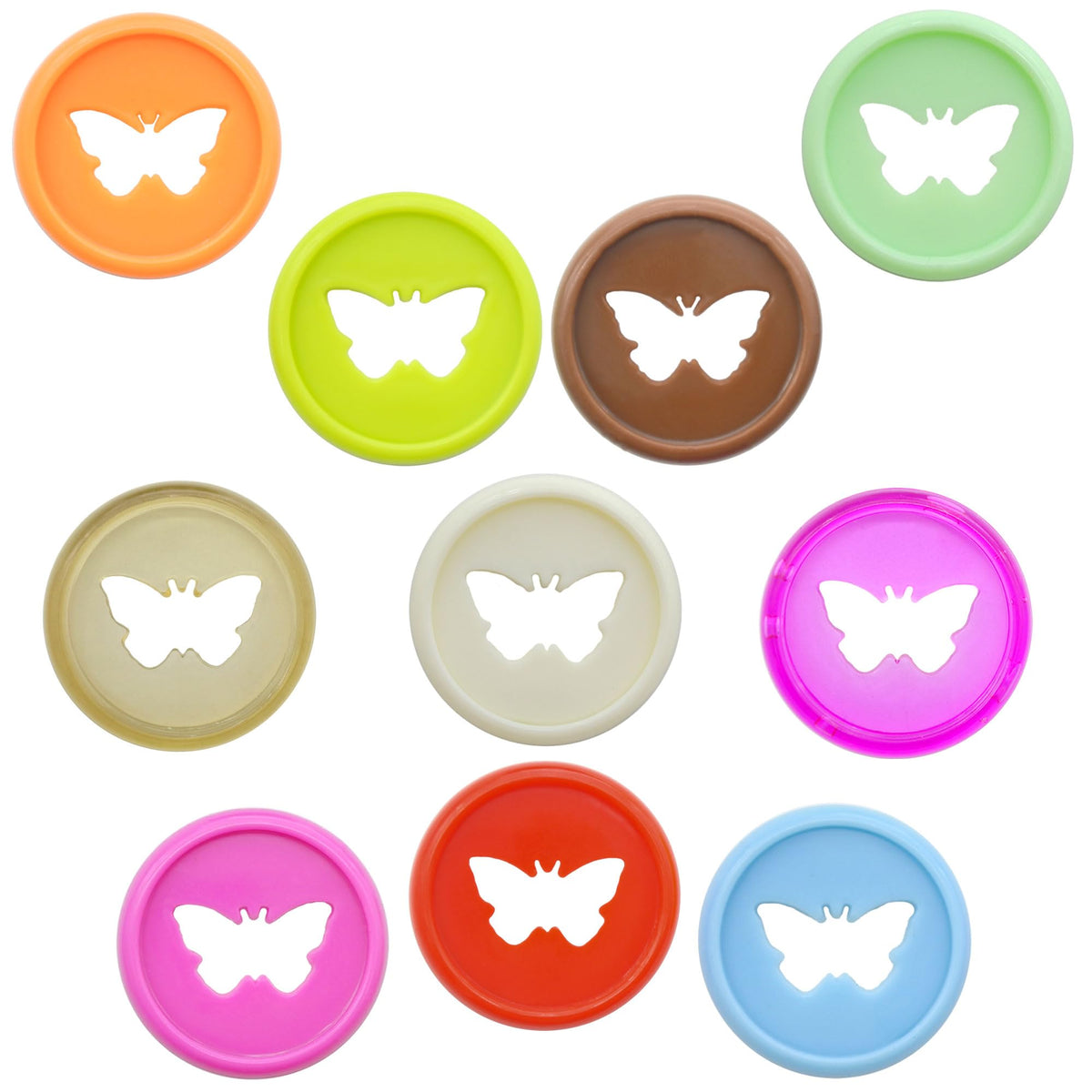 ITSYHPRO 1.1inch/28mm 100pcs Butterfly Shaped Discbound Planner Discs - Expansion Disc for Flexible Notebook Organization(Mixed)