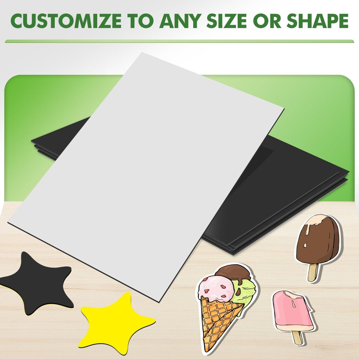 STONE CITY Magnetic Sheets 8.5x11 Inch, 12 Pack Magnet Sheets with Adhesive, Cuttable and Flexible for Crafts, Photos, Fridge