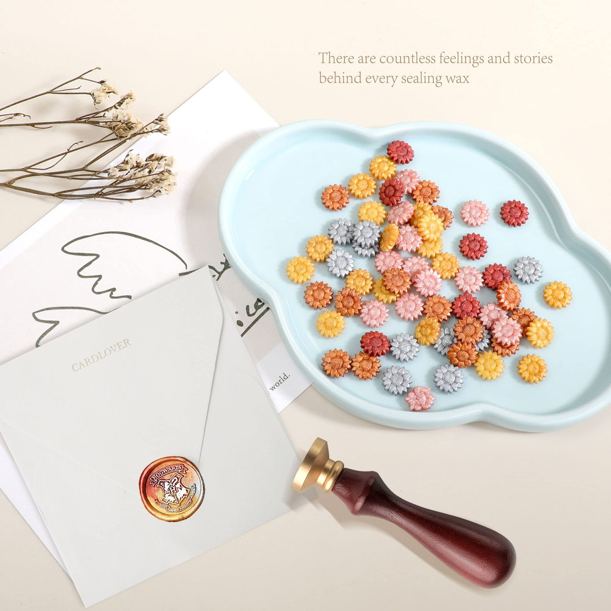 Sealing Wax Beads, Canned Unique Color Combination- Mixed Color (Approx.1000pcs)- for Wax Seal Stamps, Letter Sealing & Wedding Invitations - Metallic Color Series