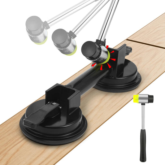 New Floor Gap Fixer Tool Includes Enhanced Suction Cup with Hammer Target & Rubber Mallet for Laminate Floor Gap Repair