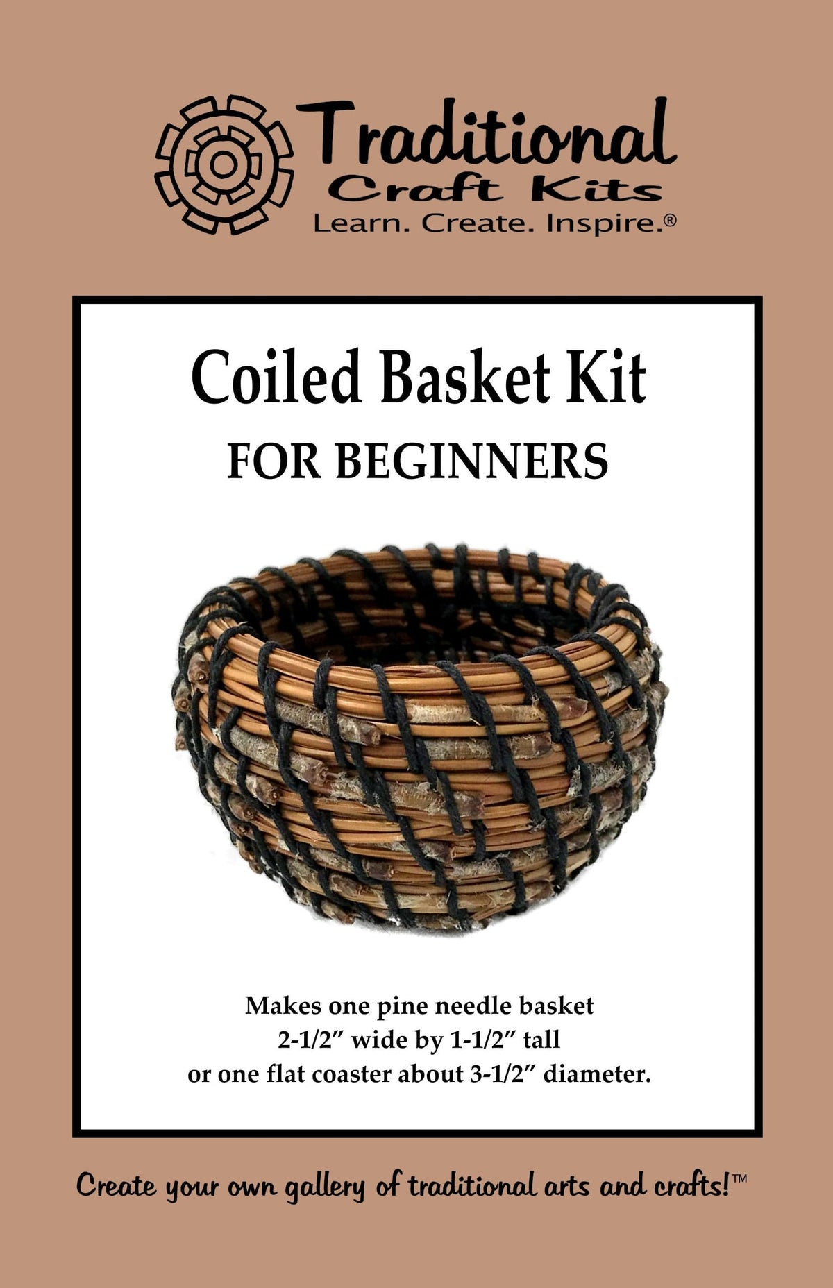 Traditional Craft Kits Coiled Basket Weaving Kit for Beginners – DIY Pine Needle Basketry Making Kit – Includes Natural Pine Needles, Hemp Twine, and Tools – Handcrafted Basket Making Supplies