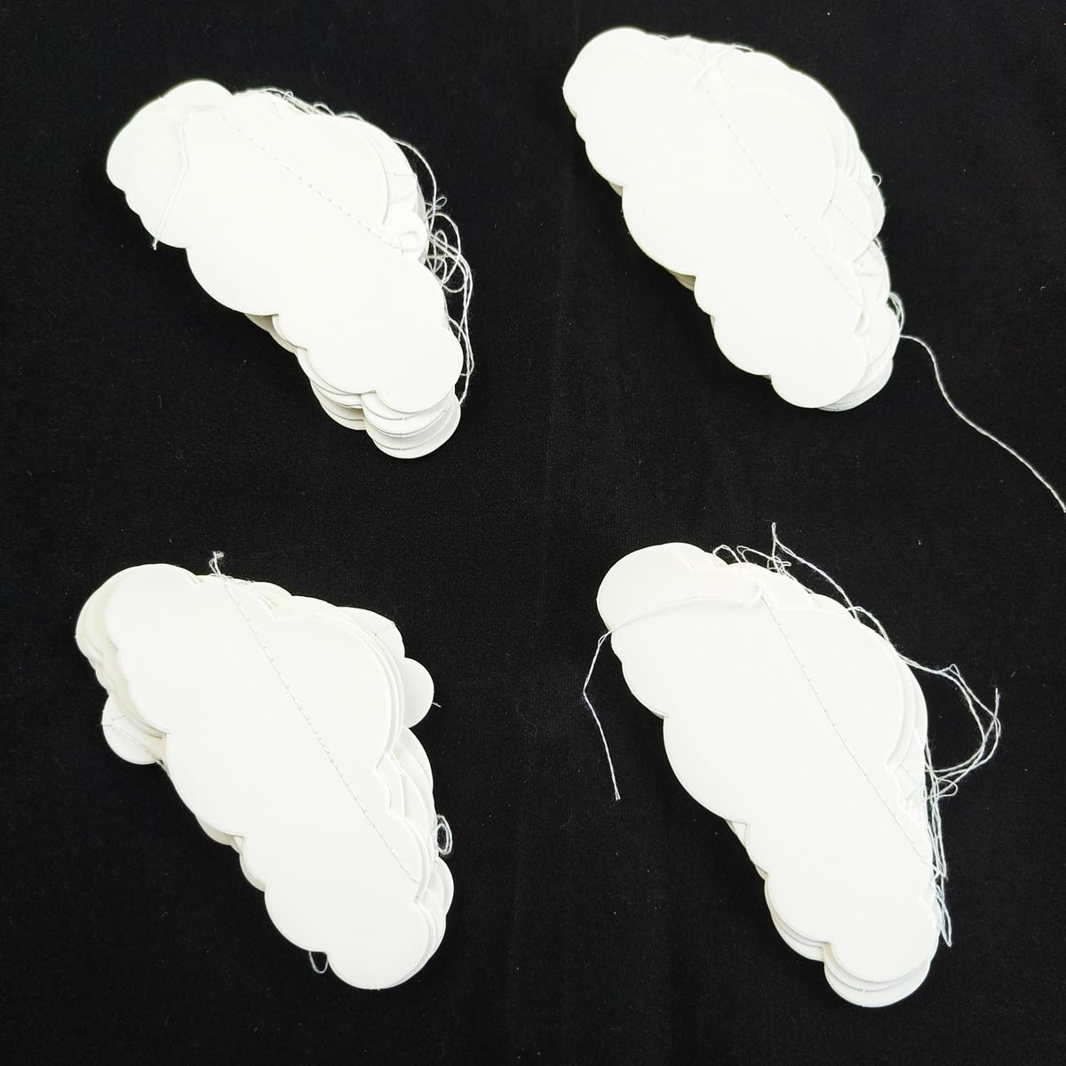 LOONELO White Cloud Hanging Paper Banners, 4 Pack Cloud Garland Party Decoration Kit, White Artificial Paper Cutouts String Banners, DIY Cloud Decorations for Birthday Baby Shower Wedding Nursery