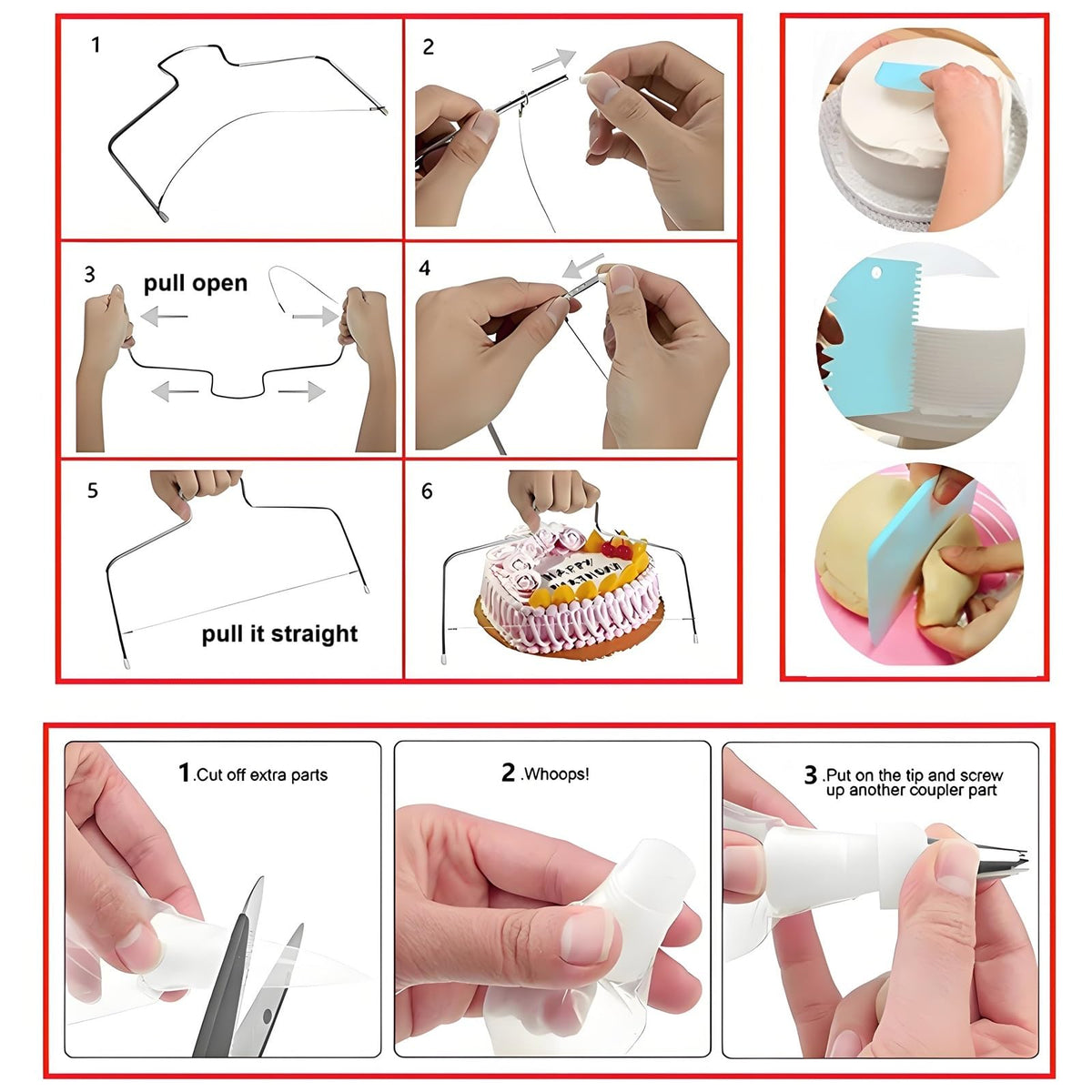 ANSLYQA Cake Decorating Kit, 340 Pcs with Cake Turntable, Leveler, 55 Numbered Icing+Skirt Tips, 2 Spatulas, 3 Scrapers, 2 Couplers, 100 Pastry Bags, 100 Cupcake Liners & More Baking Tools, (Blue)