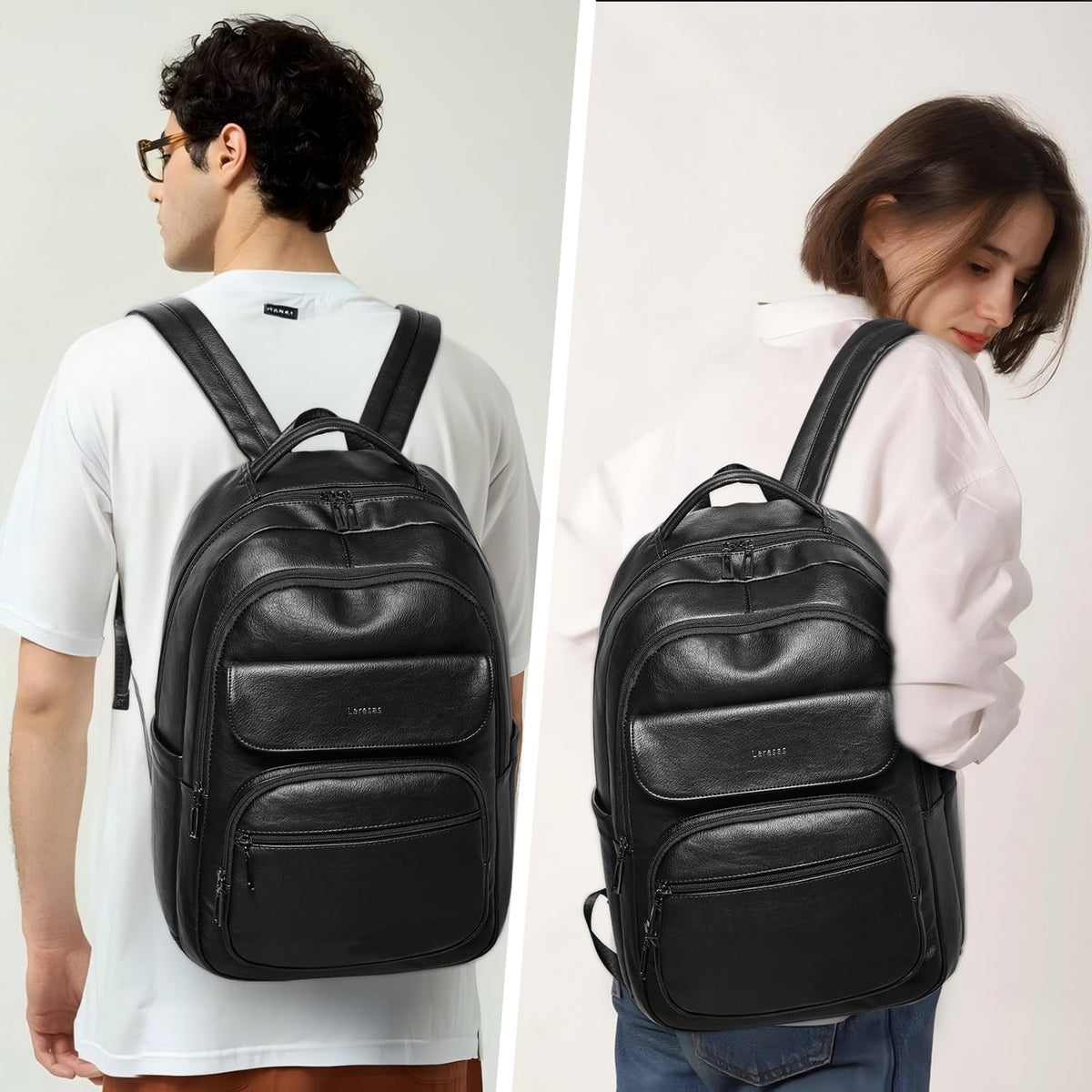 37L Backpack Pack Backpack Leresas Purse for Women Mens Work Travel Teacher Back Laptop Business Vegan Leather Fashion