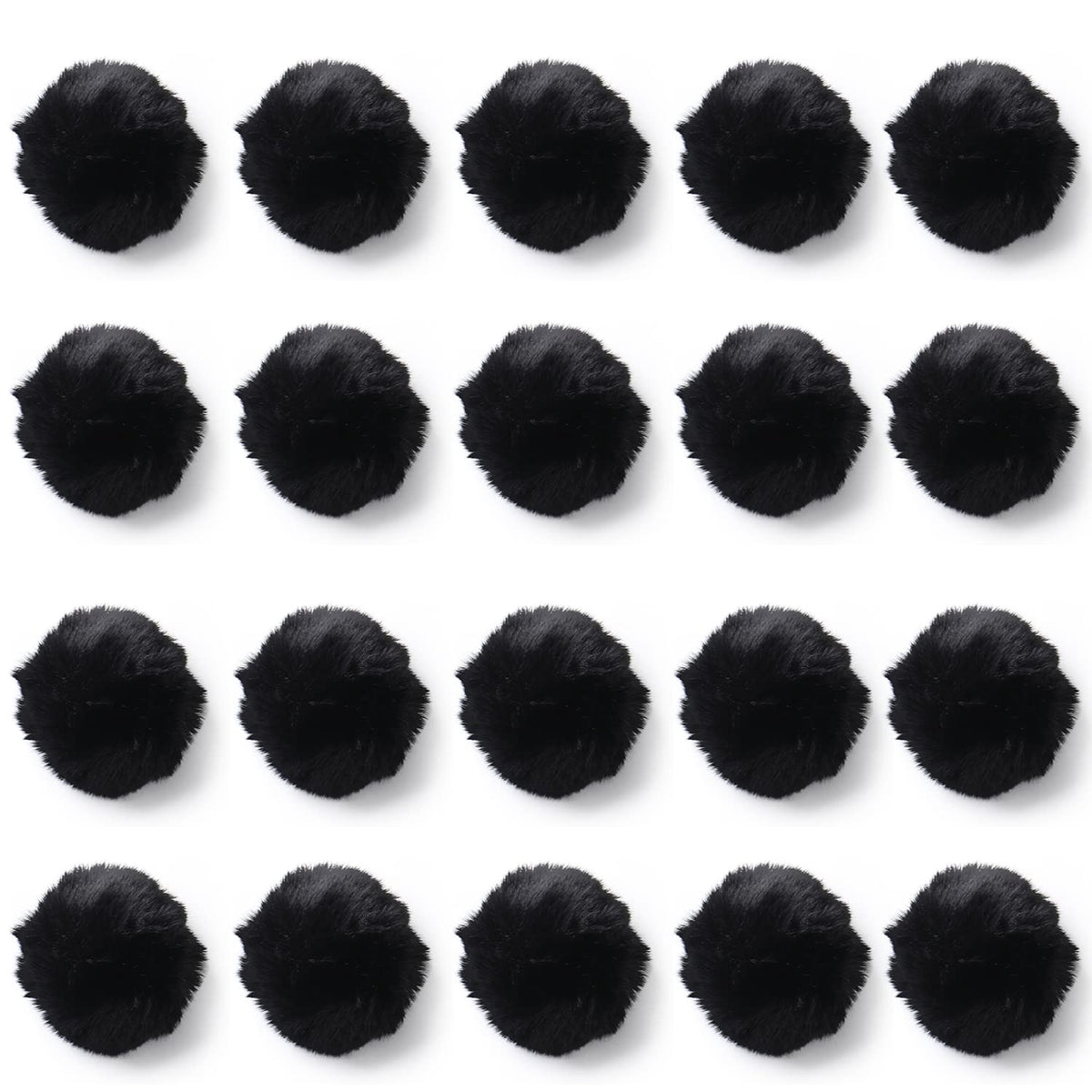 Craft Pom Pom Balls,Large Black Poms Costume Accessory, Pom pom Balls for Arts and DIY Creative Crafts Decorations,Black,3 Inches,20 Pieces.