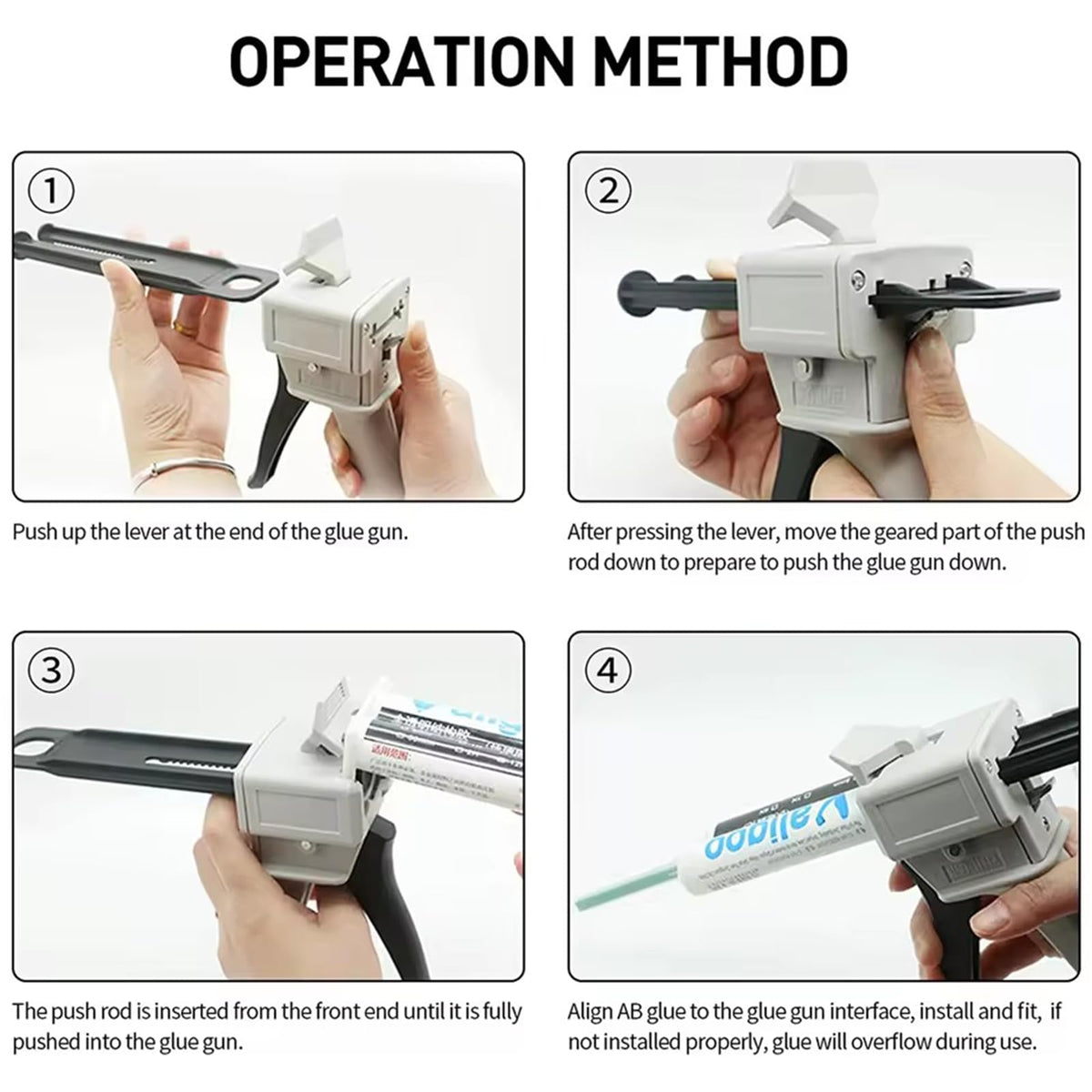 1:1/1：2AB glue gun 50ml epoxy resin glue gun two-component dispensing gun AB epoxy sealant gun applicator manual dispensing gun kit