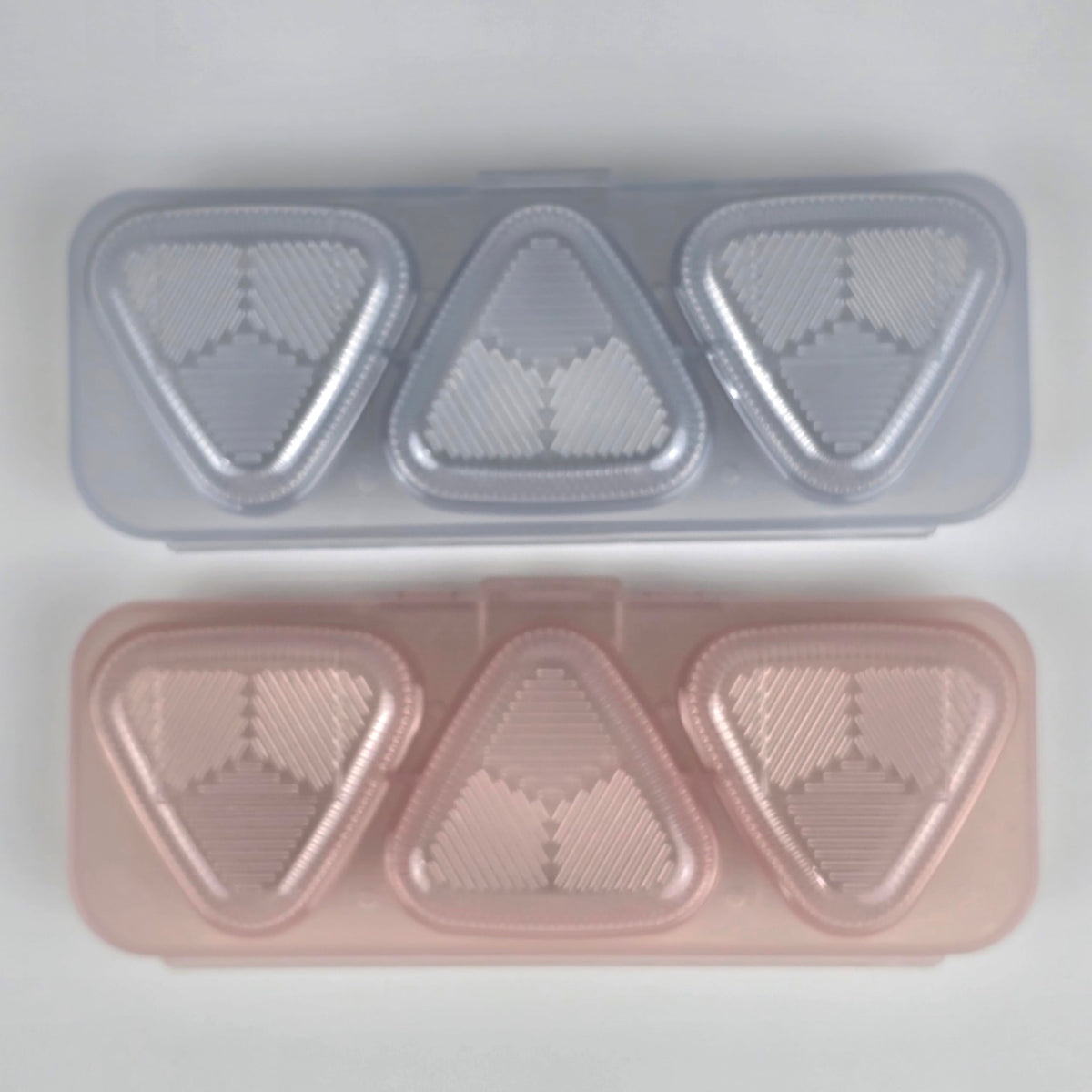 Japanese Rice Ball Mold Set, 2 Pack Mini Triangle Sushi Makers, 3-Grid Rice Ball Shaper, Bento Lunch Tool, Reusable Polypropylene Kitchen Gadget, Dishwasher Safe, Made in Japan