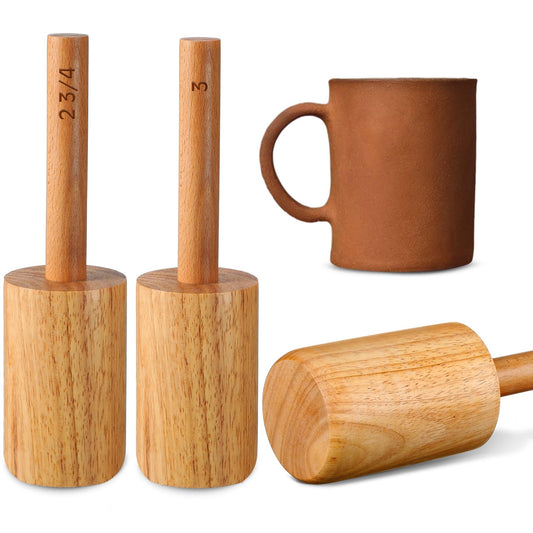 Baderke 2 Pcs Cup Pottery Molds, Create Pottery Mug Vases, Cup Molds Shaping Tool, Assist in Hand Building Mugs(2 3/4 Inch, 3 Inch)