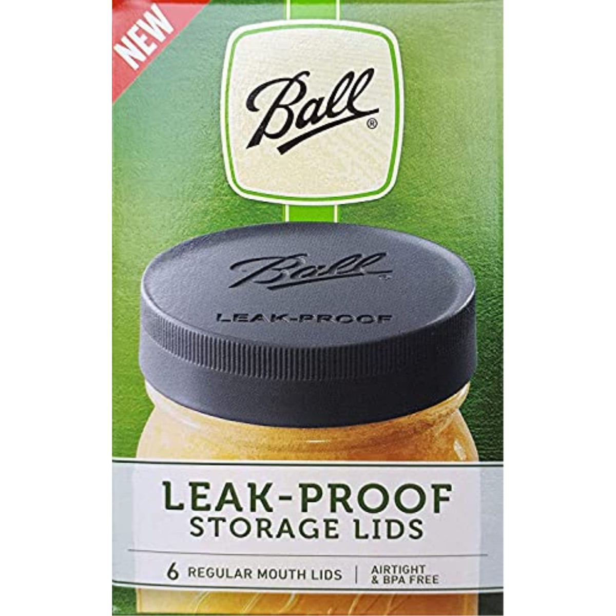 Ball Mason Jar Leak-Proof Lids, Regular Mouth, 6-Count