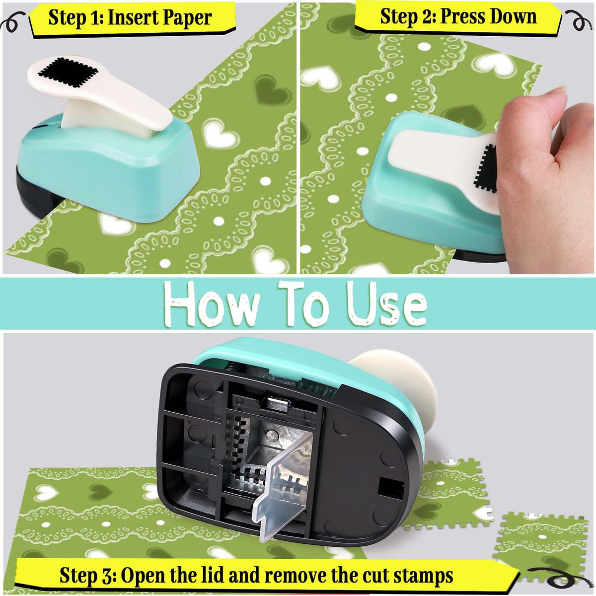 Postage Stamps Puncher, 1 Inch Stamps Shaped Paper Punch for Crafting, Craft Postage Stamp Cutter Hole Puncher for Scrapbooking Journaling Card Making