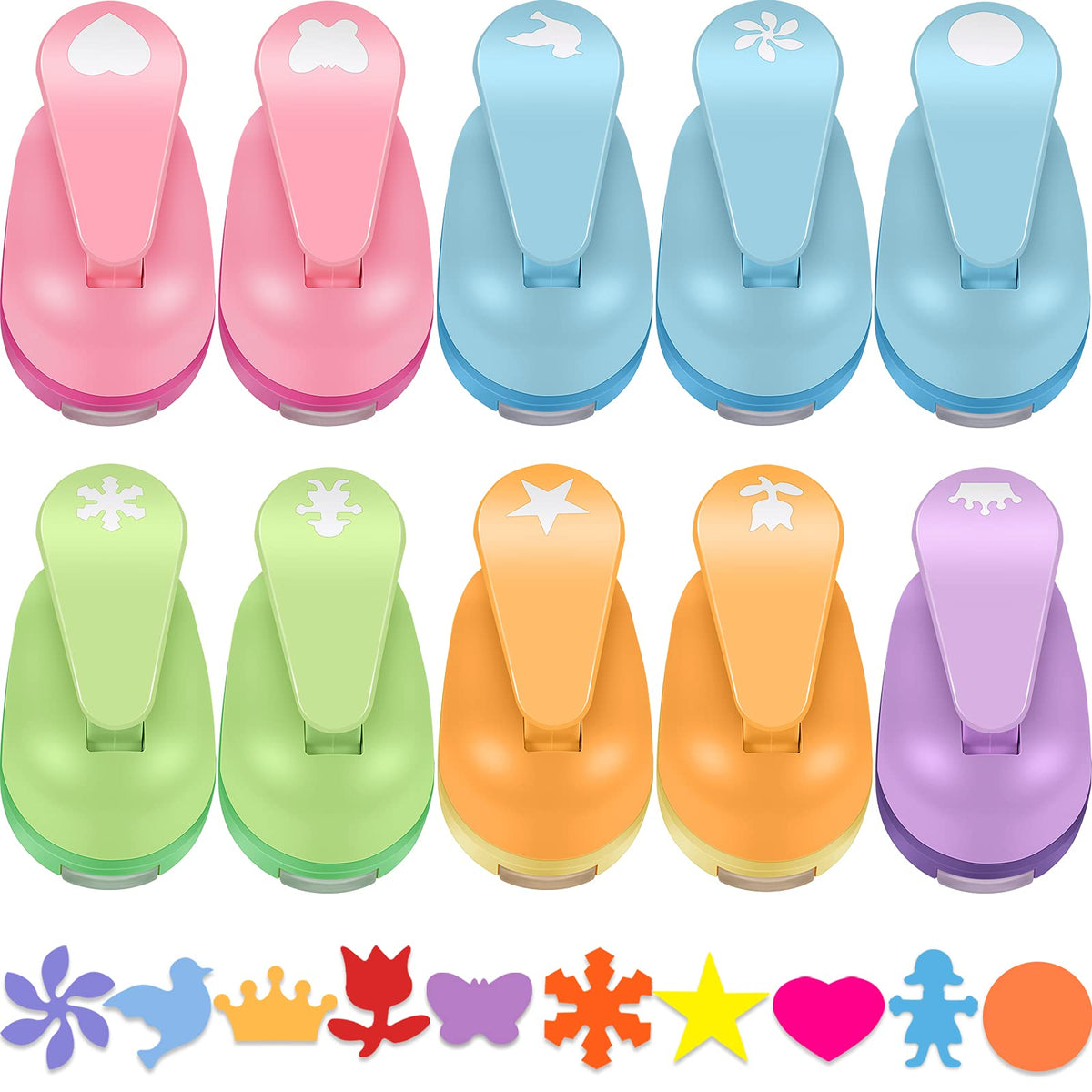 Outus 10 Pieces Craft Hole Punch Mini Craft Paper Punch Single Crafting Scrapbook Shape Hole Puncher for DIY, Scrapbook, Cards, Handmade Project, 10 Shapes